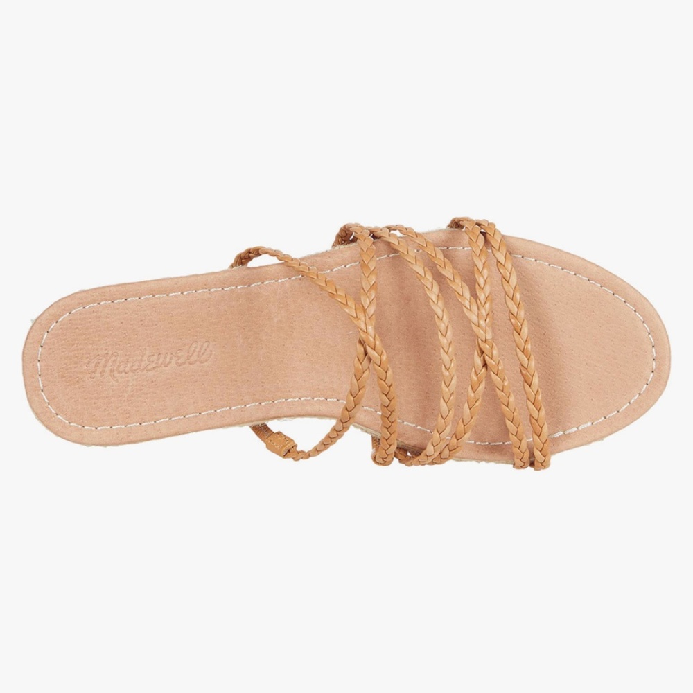Madewell Women's Bobbi Crisscross Woven Tan Leather Sandals